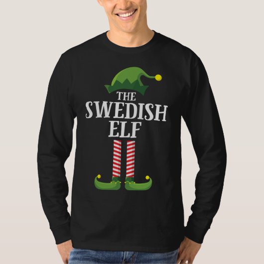 Swedish Elf Matching Family Group Christmas Party Tシャツ (正面)