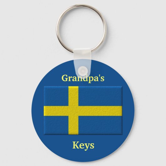 Swedish Flag Custom Name or Family Member キーホルダー (正面)