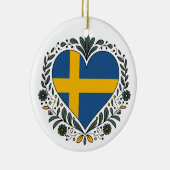 Swedish Flag Heart Christmas Ornament セラミックオーナメント (右)