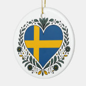 Swedish Flag Heart Christmas Ornament セラミックオーナメント (左)