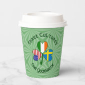Swedish Ireland USA Shamrock Personalized Text  紙コップ (裏面)