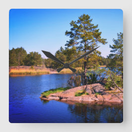swedish landscap, photo スクエア壁時計