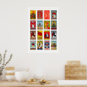 Swedish Matchbox Labels Grid Print, Vintage ポスター (キッチン)