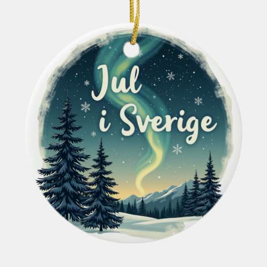 Swedish Winter Magic "Jul i Sverige" セラミックオーナメント (正面)
