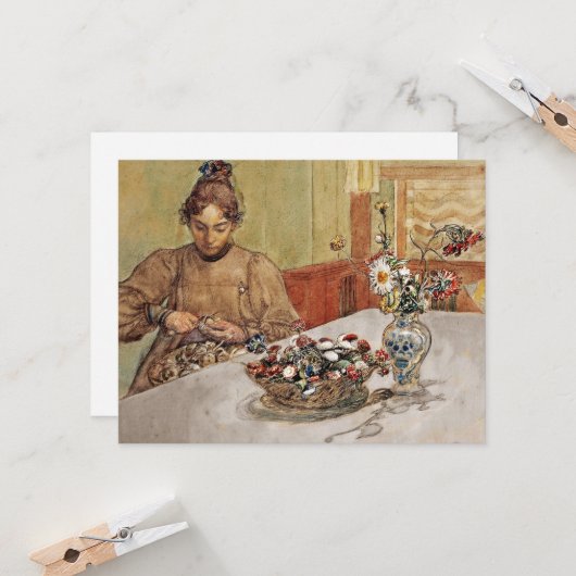 Swedish Woman Peeling Apples  カード (正面/裏面インサイチュ)