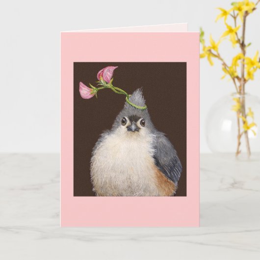 Swee' Peaのtitmouseカード カード (黄色い花)