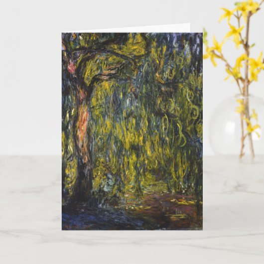 Sweeping Willow by Claude Monet, Classic Artwork カード (黄色い花)