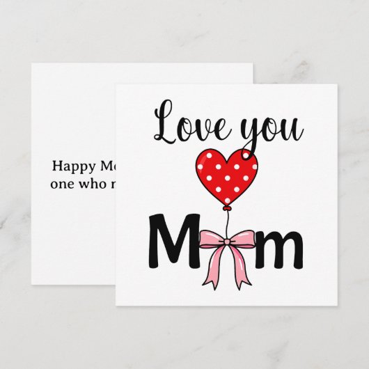 Sweetでおしゃれな「Love You Mom」 (正面/裏面)