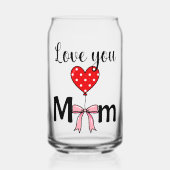 Sweetでおしゃれな「Love You Mom」 ガラス缶 (正面)