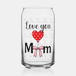 Sweetでおしゃれな「Love You Mom」 ガラス缶