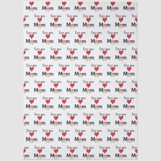 Sweetでおしゃれな「Love You Mom」 薄葉紙 (正面)
