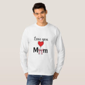 Sweetでおしゃれな「Love You Mom」 Tシャツ (正面フル)