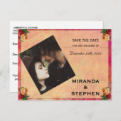 Sweetの写真のアナウモダン結婚ンセムの日付を保存 案内ポストカード (正面/裏面)