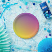 SWEETデイジーブルー+パープルグラデーション紙プレート ペーパープレート (パーティー)