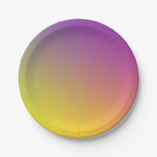 SWEETデイジーブルー+パープルグラデーション紙プレート ペーパープレート (正面)
