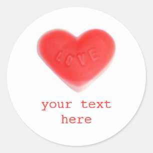 Sweetハート「Your Text」ステッカー丸 ラウンドシール