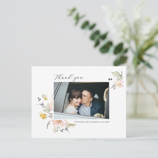 Sweetフローラ結婚の写真ありがとう ポストカード (スタンド正面)