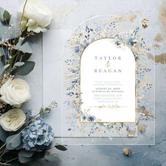 Sweetフローラ結婚のArch Transparent ID1045 アクリル招待状