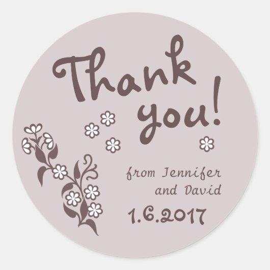 Sweetフローラ結婚またはパーティーCC0663 ラウンドシール (正面)