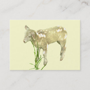 SweetベビーLamb on Yellow ATCカード 名刺