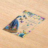 Sweet15ミクインフィエスタバタフライブルーグリーン アクリル招待状 (レイダウン)