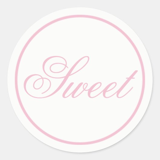 "Sweet"のステッ結婚ク – 赤面ピンク ラウンドシール (正面)