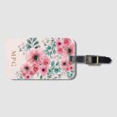 Sweet & エレガント Monogram Water Colorフローラ ラゲッジタグ (正面横)