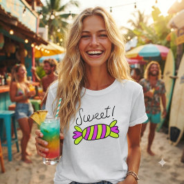 「Sweet!」キャンディグラフィックTシャツ Tシャツ