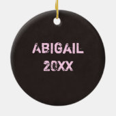 Sweet パーソナライズされた 16 Girlと車をピンク色に セラミックオーナメント (裏面)