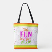 Sweet 16の名前とカラフル日付の両面 トートバッグ (裏面)