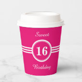 Sweet 16オンピンクの誕生日パーティー 紙コップ (正面)