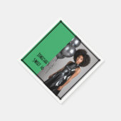 Sweet 16カスタム Photo Napkin – 緑と黒， スタンダードカクテルナプキン (角)