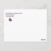 SWEET 16サンキューハートパープル水玉模様B07 ポストカード (裏面)