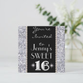 SWEET 16シック&きらきら光るパーティの招待状 招待状 (スタンド正面)