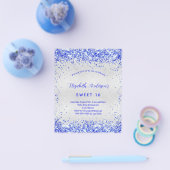 Sweet 16シルバーブルー王室の予算の招待状 チラシ (シングル)