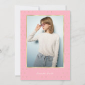 Sweet 16スクリプト金ゴールド赤面ピンク誕生日 招待状 (裏面)