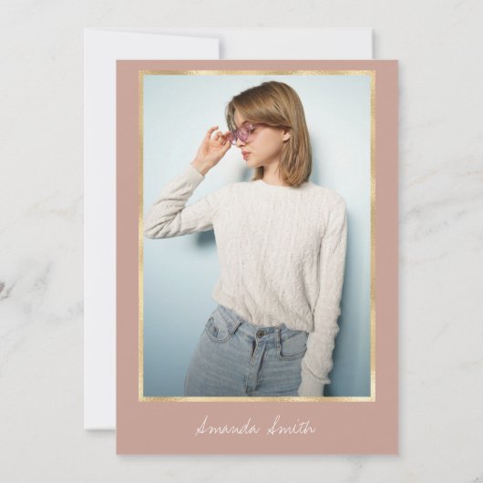 Sweet 16スクリプモダントバラ金箔誕生日 招待状 (裏面)