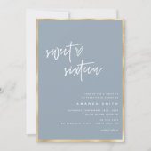 Sweet 16スクリプモダント金ゴールドダスティブルー誕生日  招待状 (正面)