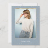 Sweet 16スクリプモダント金ゴールドダスティブルー誕生日  招待状 (裏面)