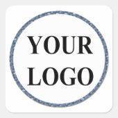 Sweet 16ステッカーあなたのロゴを追加ブラック金ゴールド モダン スクエアシール (正面)