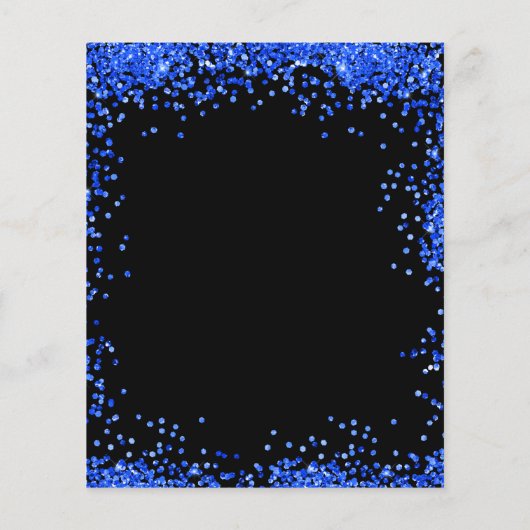 Sweet 16ブラックブルー王室の予算の招待状 チラシ (裏面)