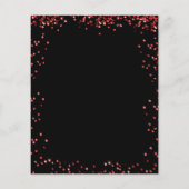 Sweet 16ブラックレッドグリッター予算の招待 チラシ (裏面)