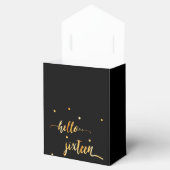 Sweet 16ブラック金ゴールドhello 16タイポグラフィ名 フェイバーボックス (オープン)