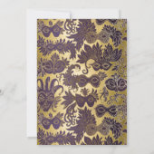 Sweet 16マスカレードパーティーパープル金ゴールドマスク 招待状 (裏面)