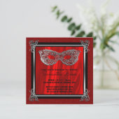 Sweet 16マスカレード | 赤Sweet sixteen誕生日 招待状 (スタンド正面)