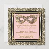 Sweet 16マスカレード | Sweet sixteenピンク金ゴールド 招待状 (正面)
