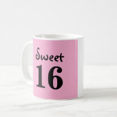 Sweet 16モノグラム名ピンク コーヒーマグカップ (正面左)