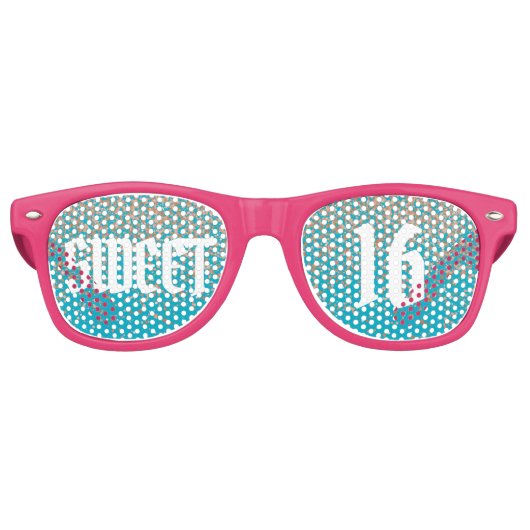 SWEET 16レトロシェード/おもしろいパーティーサングラス レトロサングラス (正面)