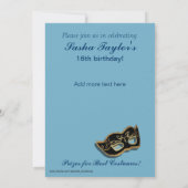 Sweet 16仮装衣装パーティー 招待状 (裏面)