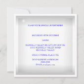 SWEET 16白い青の黒いドレスの輝き 招待状 (裏面)